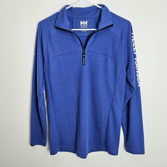 HELLY HANSEN 1/4 Zip Pullover Mens Sz S HP Hydropower Long Sleeve Polyester Blue - Picture 1 of 10
